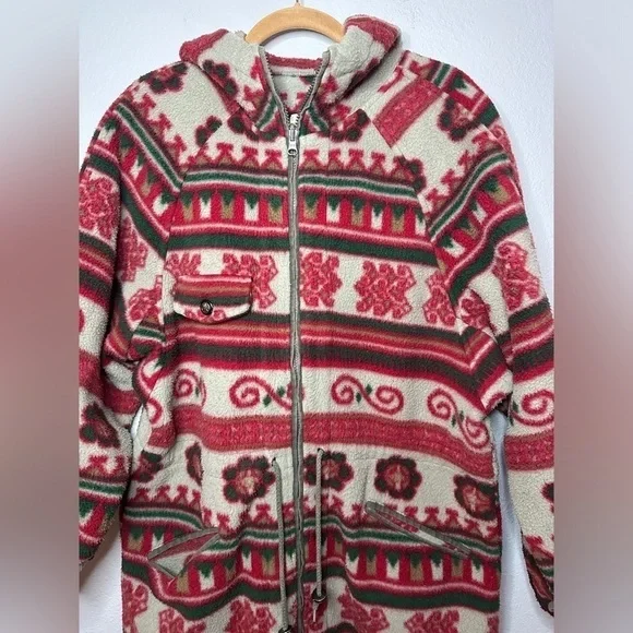 Vintage Mulberry Street Full Zip Aztec Print Fleece Jacket Women’s Large - Picture 3 of 15